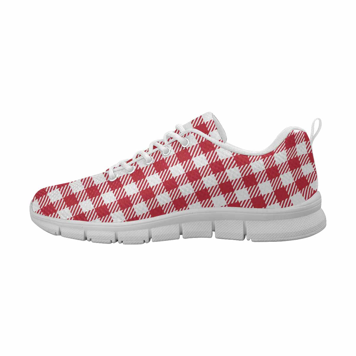 Sneakers For Men,   Buffalo Plaid Red And White - Running Shoes Dg855