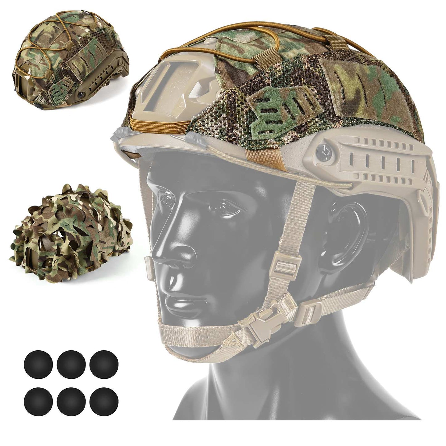 Votagoo Helmet Cover Combo, Tactical Helmet Cover for Fast Helmet-0