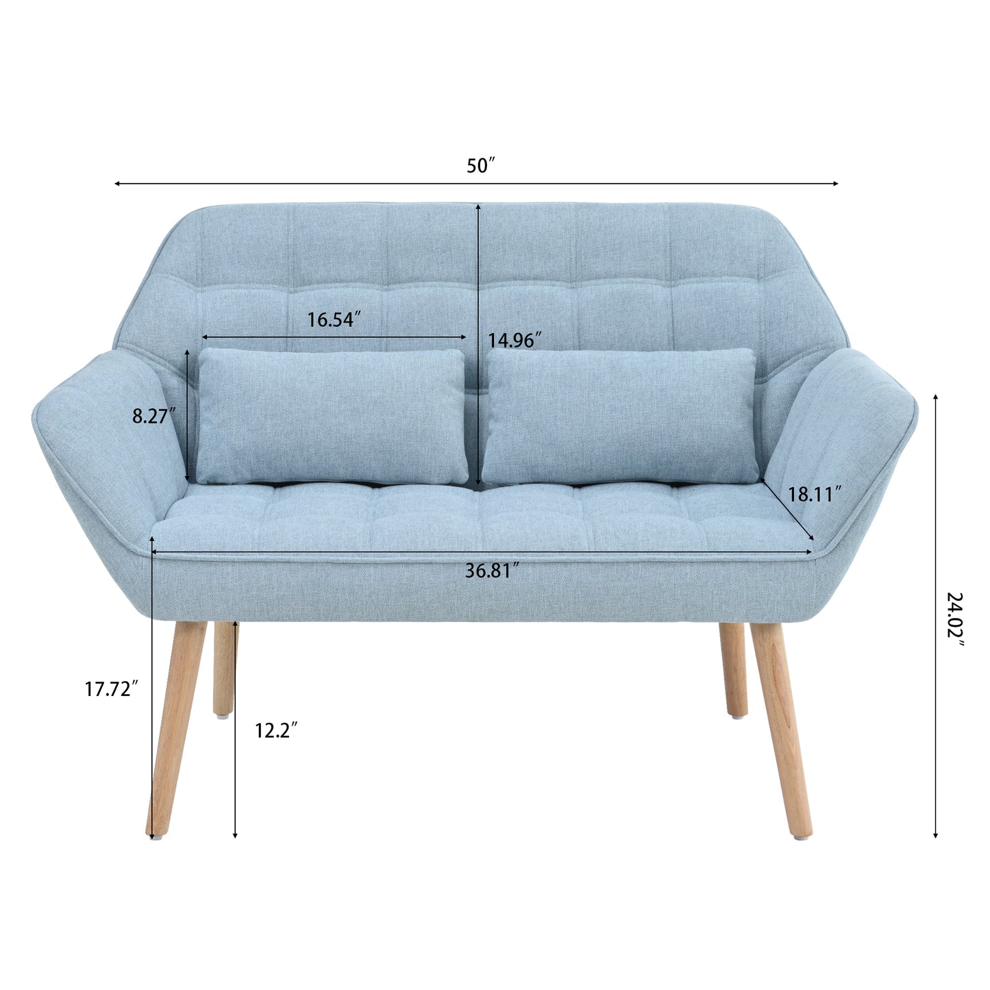 50 "width Loveseat sofa - Ergonomic with pillow