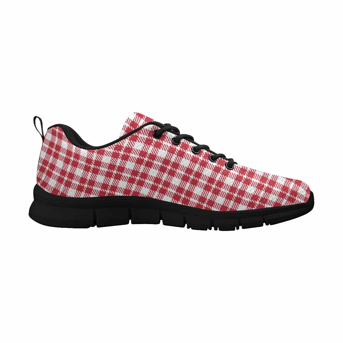 Sneakers For Men,   Buffalo Plaid Red And White - Running Shoes Dg860