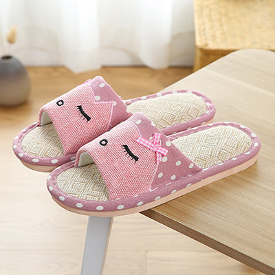 Children's Cartoon Linen Slippers Women's Summer Indoor Non-slip. Raee-Industries