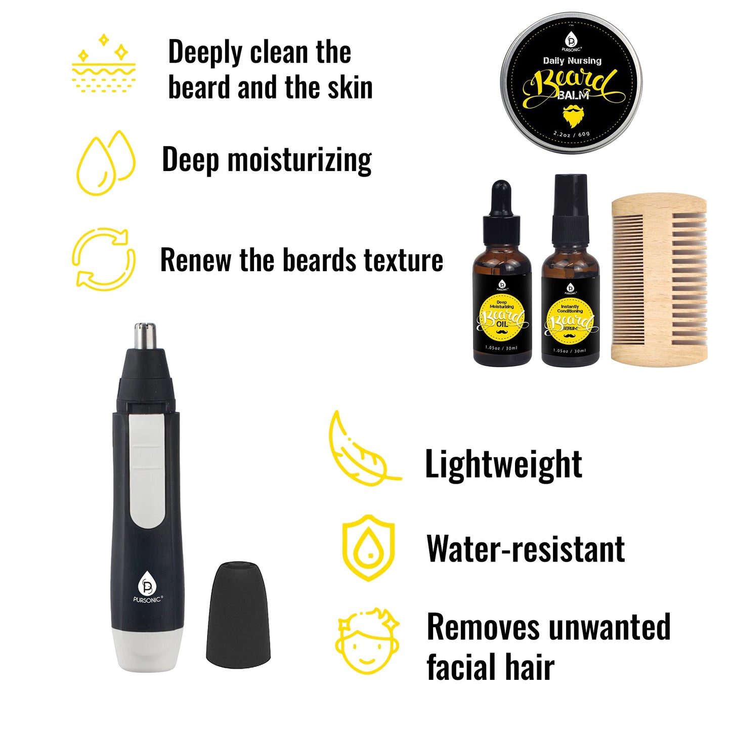 Pursonic Ultimate Beard Care Kit: Grooming Essentials for a Perfect