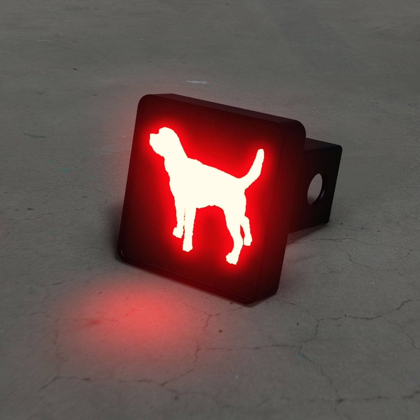 Beagle Silhouette LED Hitch Cover - Brake Light