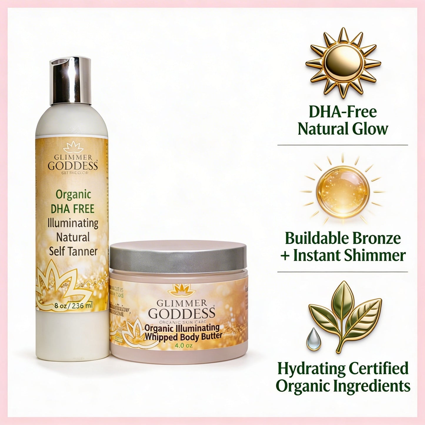 Best beauty and personal Organic DHA-Free Self Tanner + Bronzing Shimmer Bundle | Raee-Industries