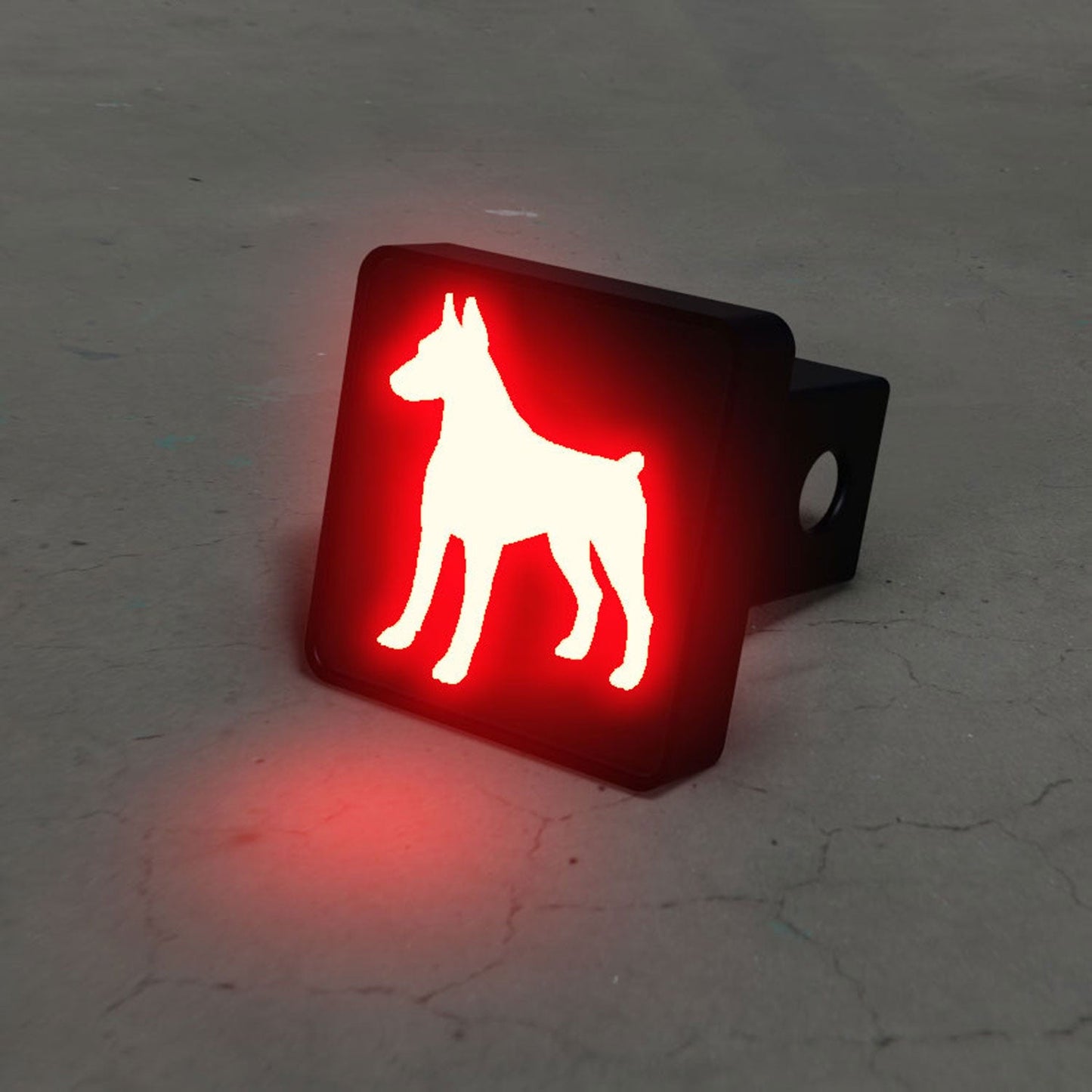 Doberman Pinschers Silhouette LED Hitch Cover - Brake Light