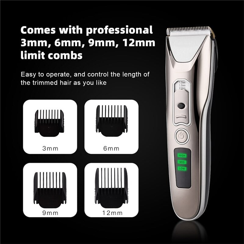 Professional Men's Hair Clippers Led Display Hair Trimmer Barber