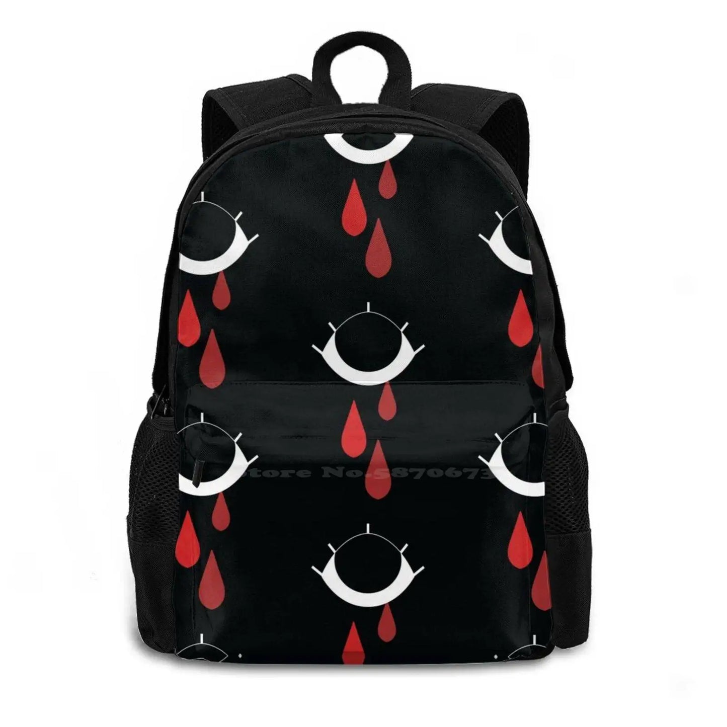 Grief ( Black ) Fashion Bags Travel Laptop Backpack Hearts Eyes