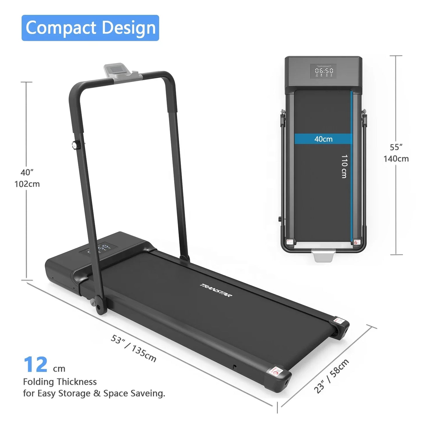 NNEOBA Foldable Treadmill with Handle-2