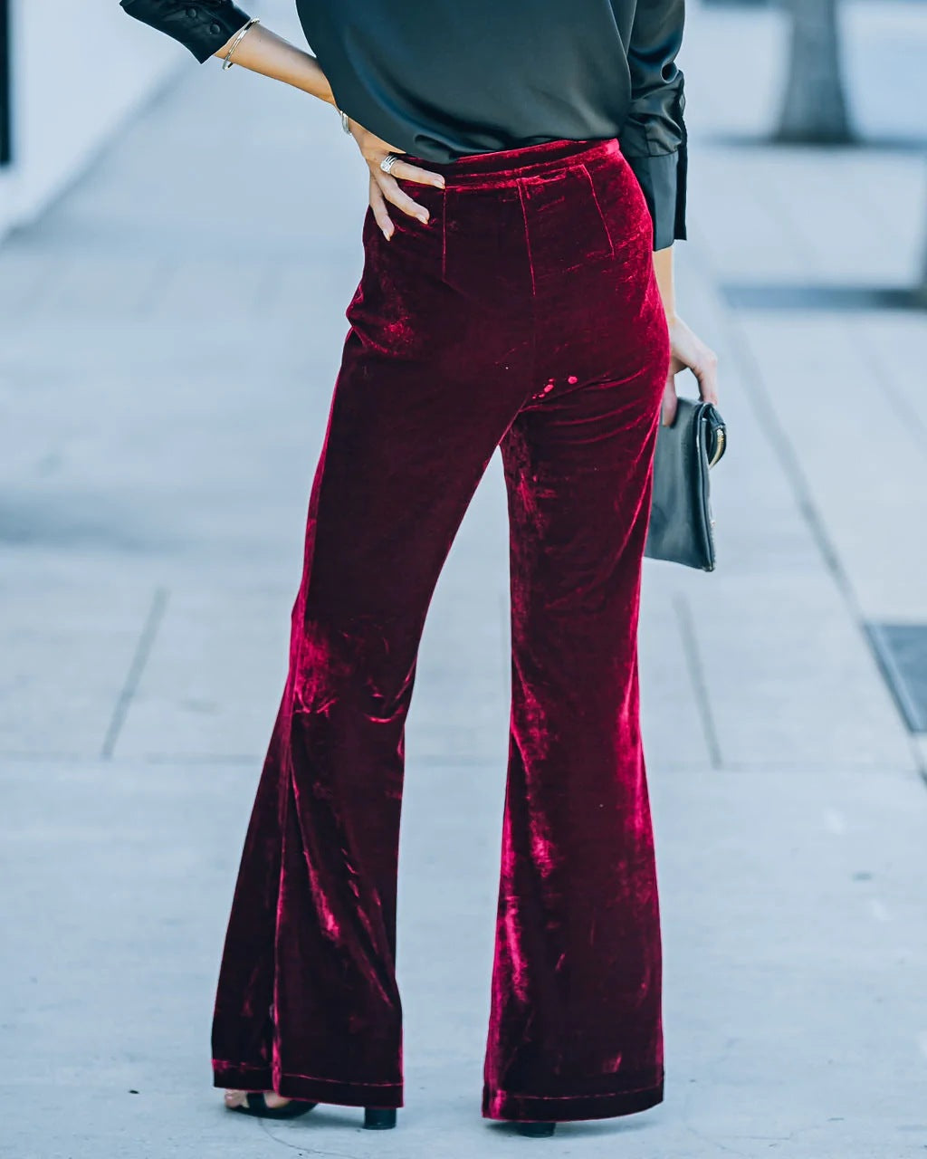 Velvet Straight Leg Pants for Women