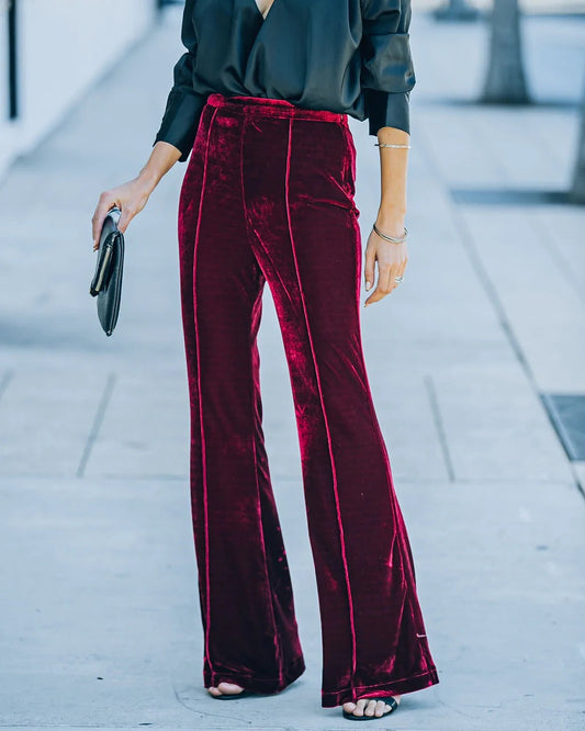 Velvet Straight Leg Pants for Women