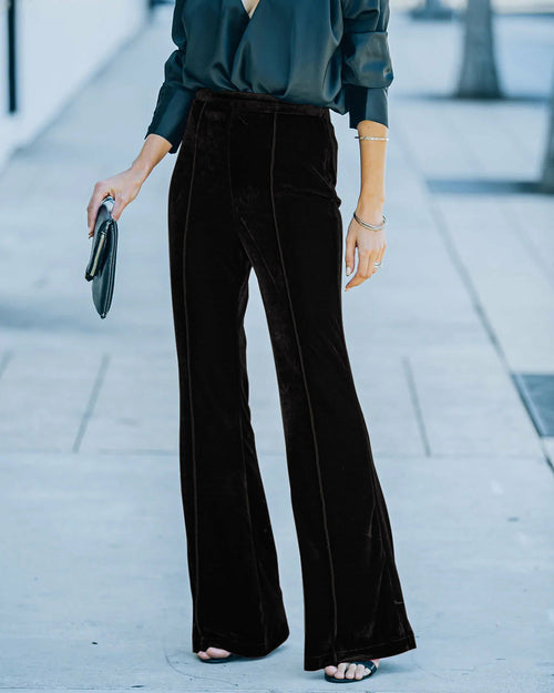 Velvet Straight Leg Pants for Women