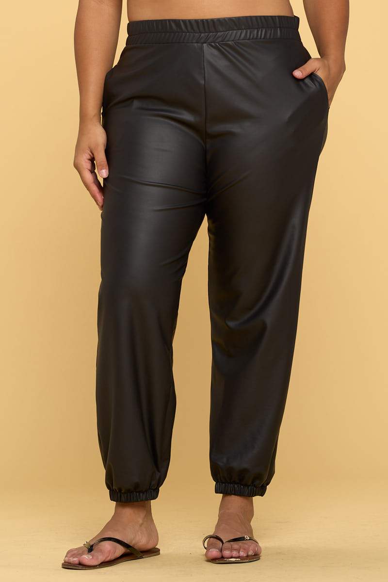 Faux Leather Pants with Pockets