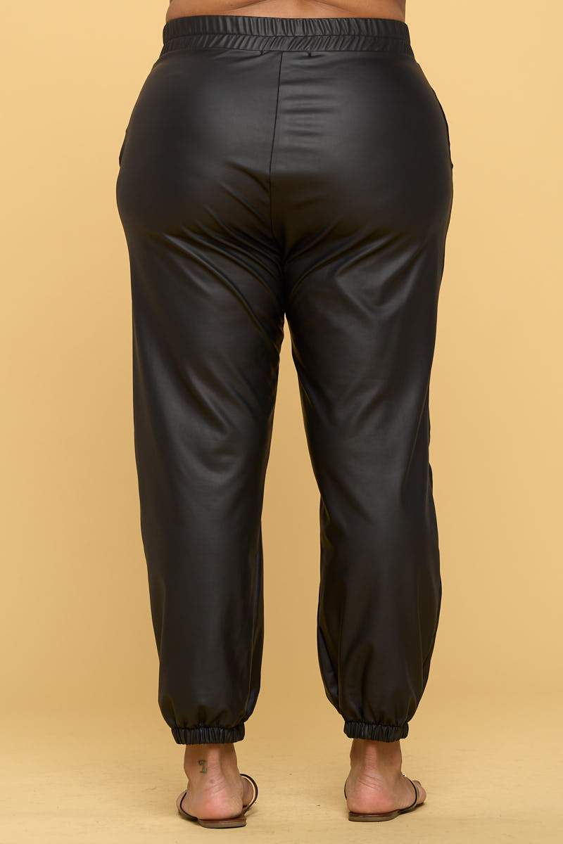 Faux Leather Pants with Pockets