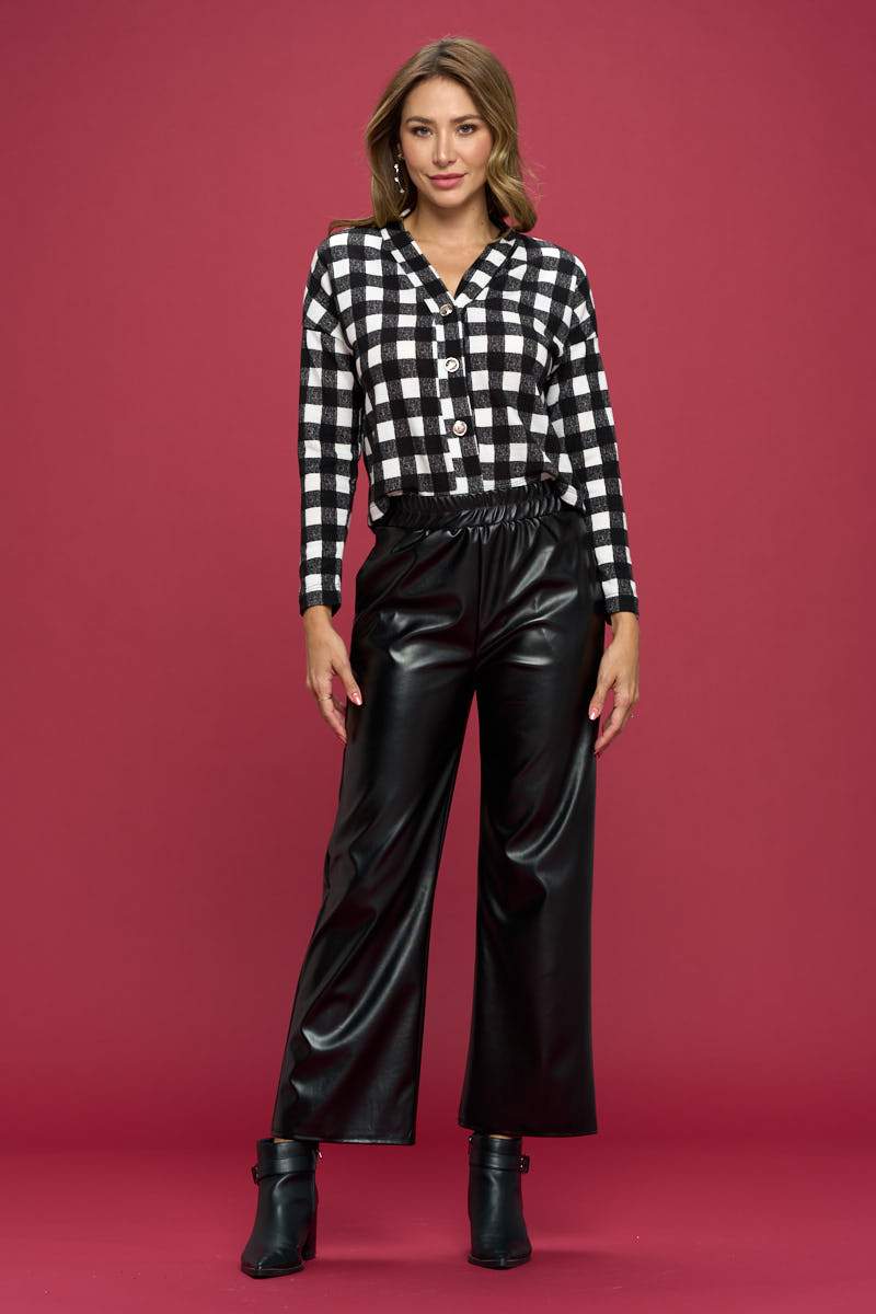 Faux Leather Straight Leg Pants