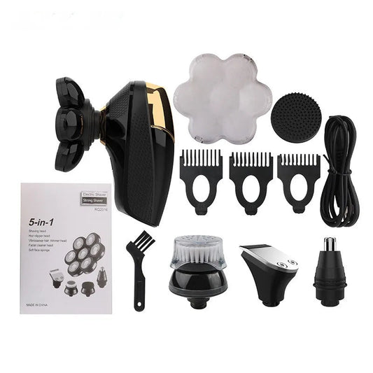 Men's Grooming Care Set Electric Razor Facial Cleaning Bald Shaver