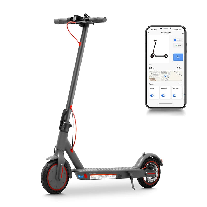 Electric Scooter 8.5 inches 350W 10.4ah Adult Foldable MAX 25km/h grey