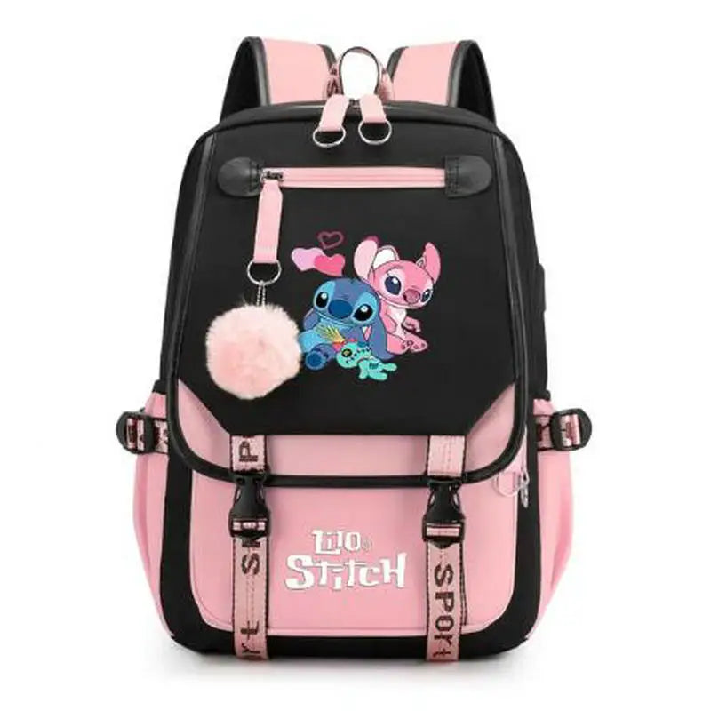 Lilo Stitch Printed Backpack Student Mochila Teenagers Bookbag Sport