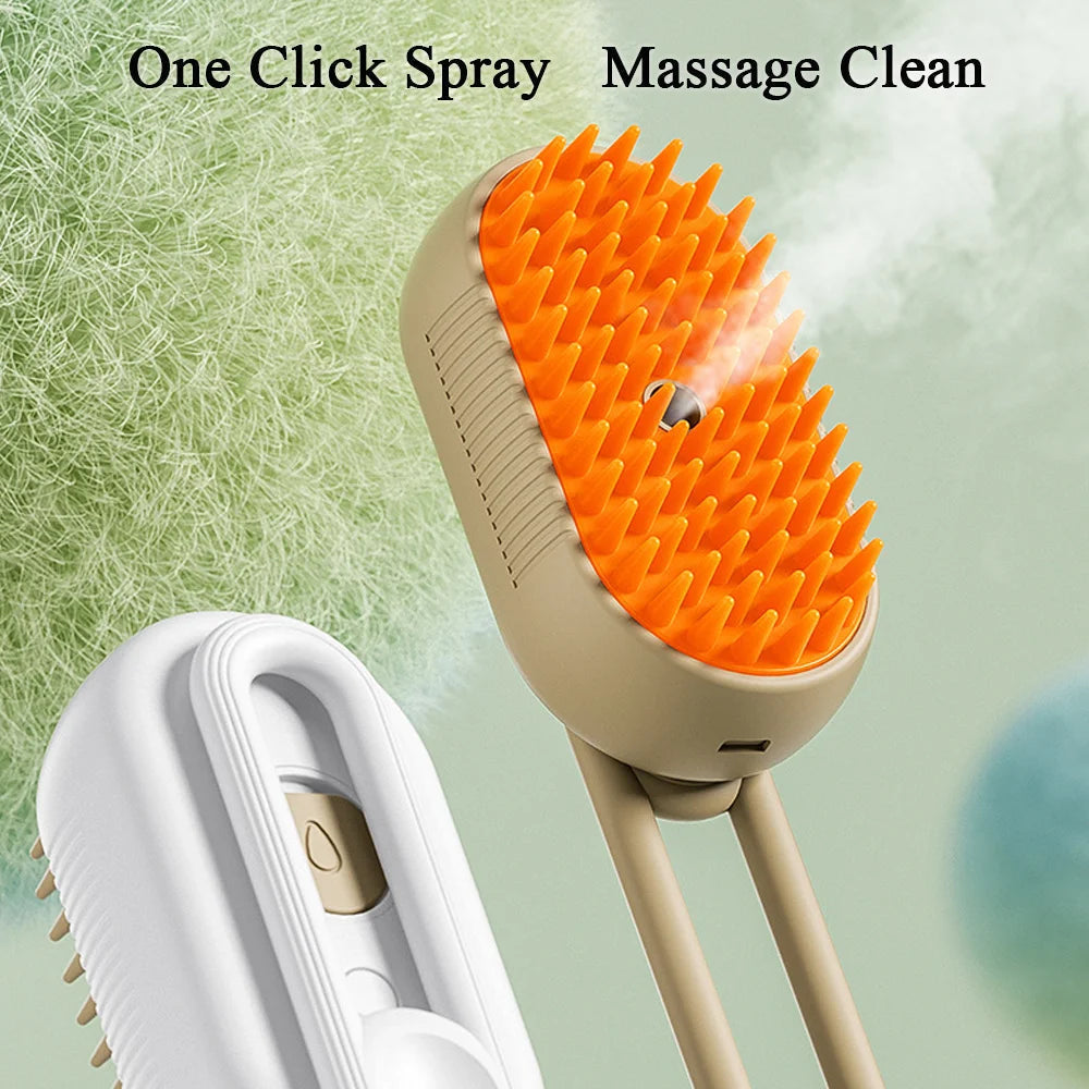 Steamy Cat Brush 3 in 1 Electric Anti-splashing Cat Brush with Steam