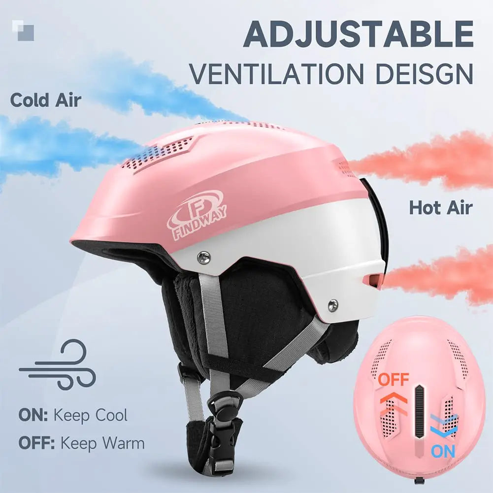 NNEOBA Ski Helmet Goggle Compatible Snowboard Helmet-3