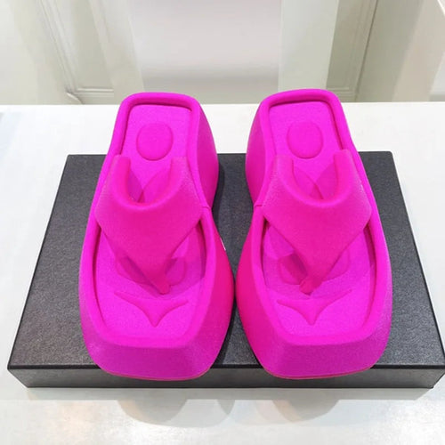 Luxury  Platform Square Toe Slippers