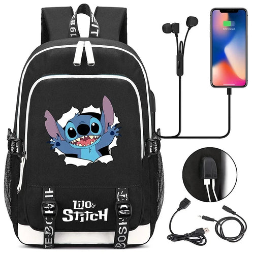 MINISO Stitch Backpack Anime Cosplay Unisex Students School Bag