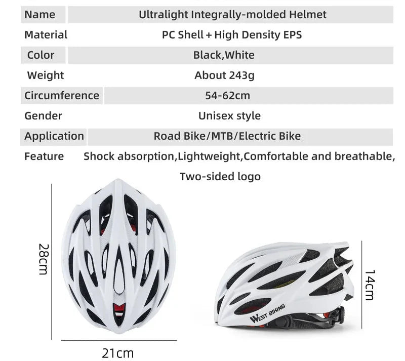 NNEOBA Ultralight Cycling Helmet Shock-AbsorbingWhite-1