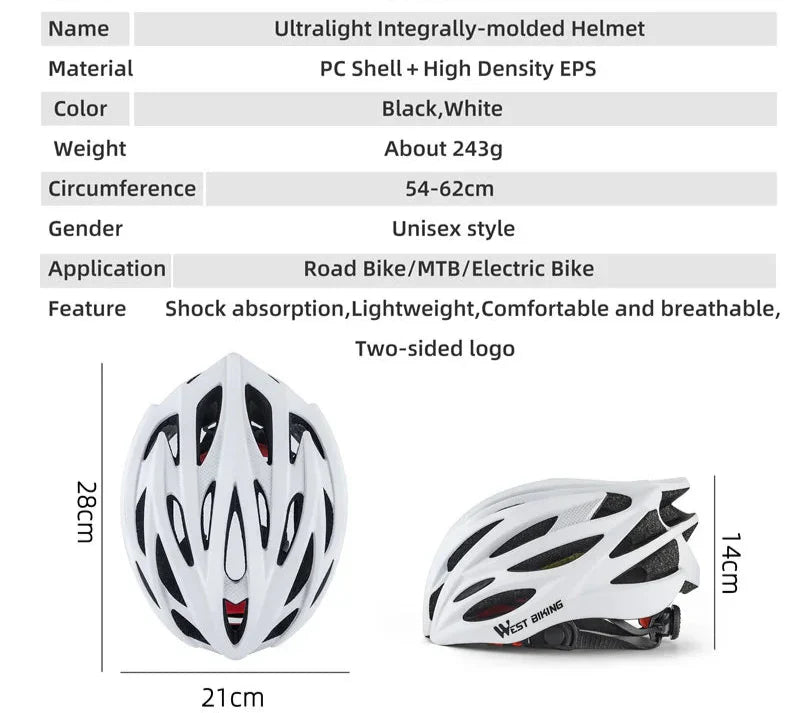 Ultralight Cycling Helmet Shock-AbsorbingWhite-1
