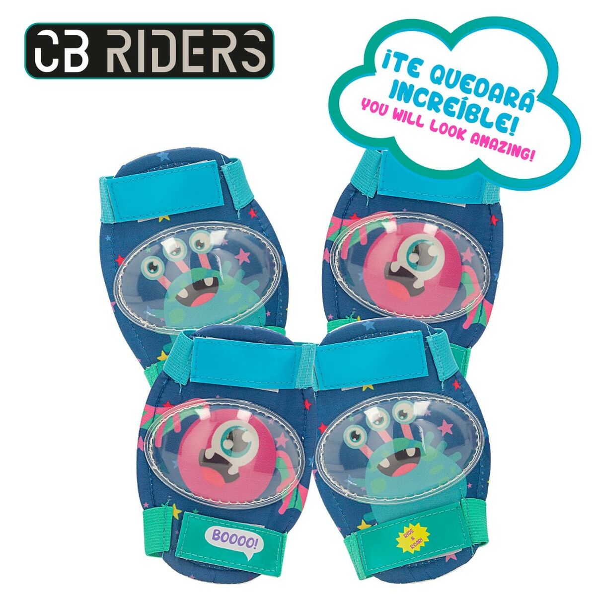 Set of helmets and knee pads Colorbaby Monster (4 Units)-1