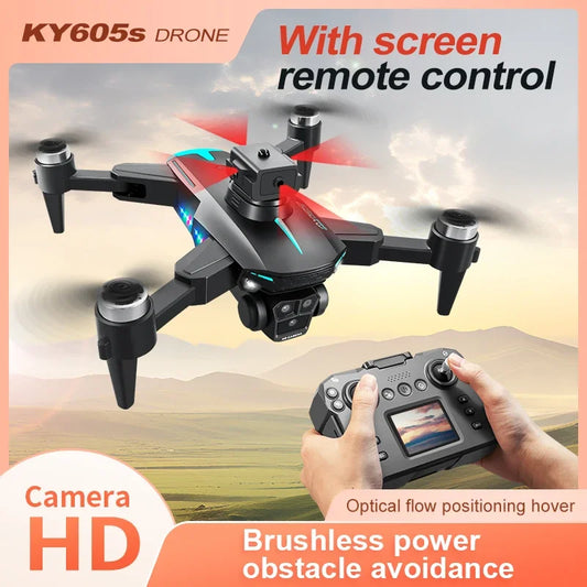 KY605S Screen Control Drone With Display Screen Three Camera Obstacle