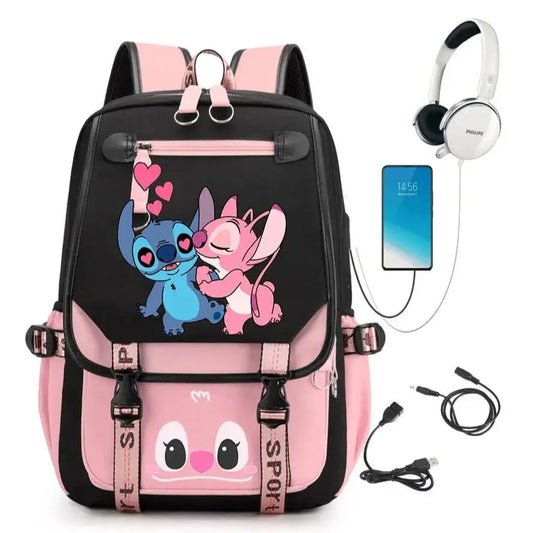 MINISO Stitch Backpack Anime Cosplay Unisex Students School Bag