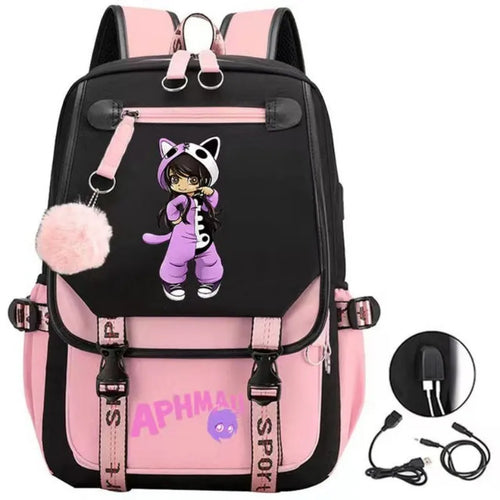 Aphmau Anime Backpack Cosplay Unisex Students School Bag Cartoon