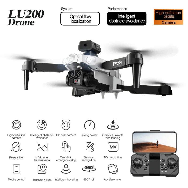 LU200 Drone Optical Fow Obstacle Avoidance HD Dual Camera Drones