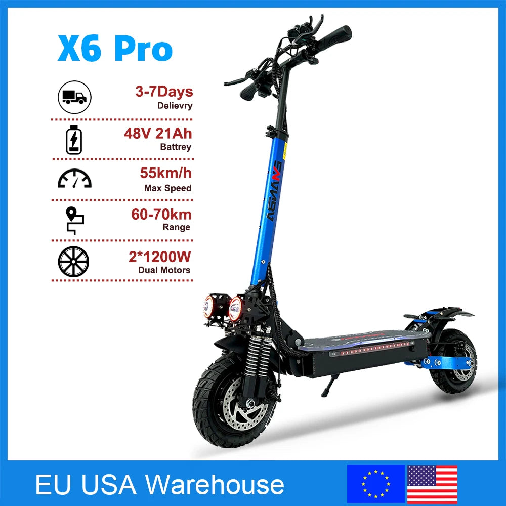 EU US Warehouse 48V 2400W Dual Motors Electric scooter Adult 55km/h