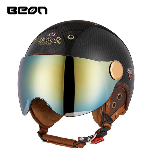 BEON New Arrival BR13 Summer Carbon Fiber Open Face Helmets Motorcycle