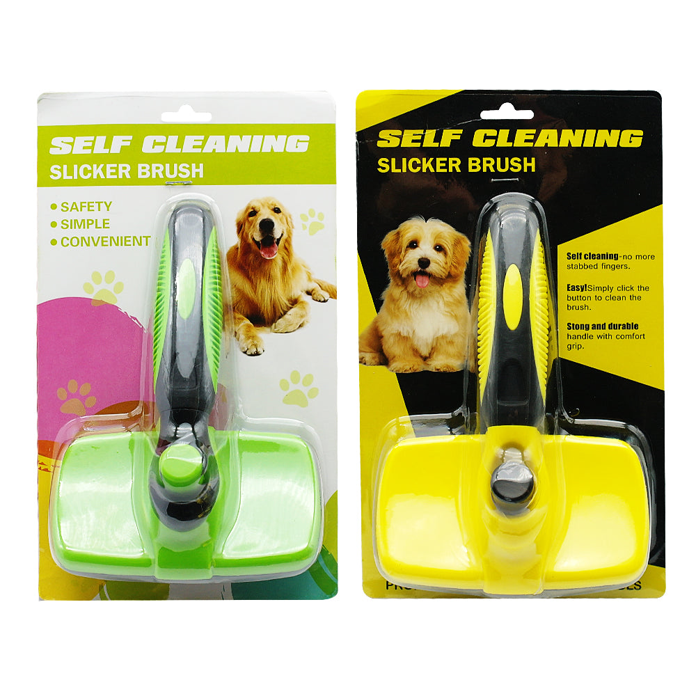 Self Cleaning Dog Slicker Brush Dog Hair Grooming