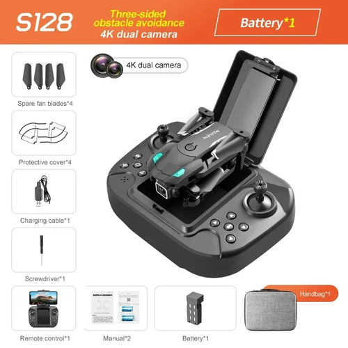 New S128 Mini Drone 4K Professional HD Camera switching Three Obstacle