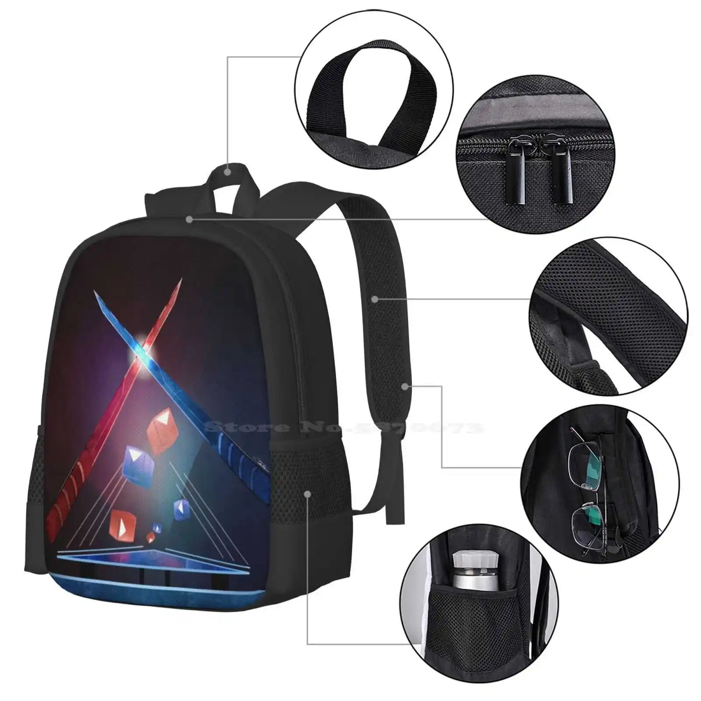 Beat Saber! School Bag Big Capacity Backpack Laptop Gaming Beat Saber