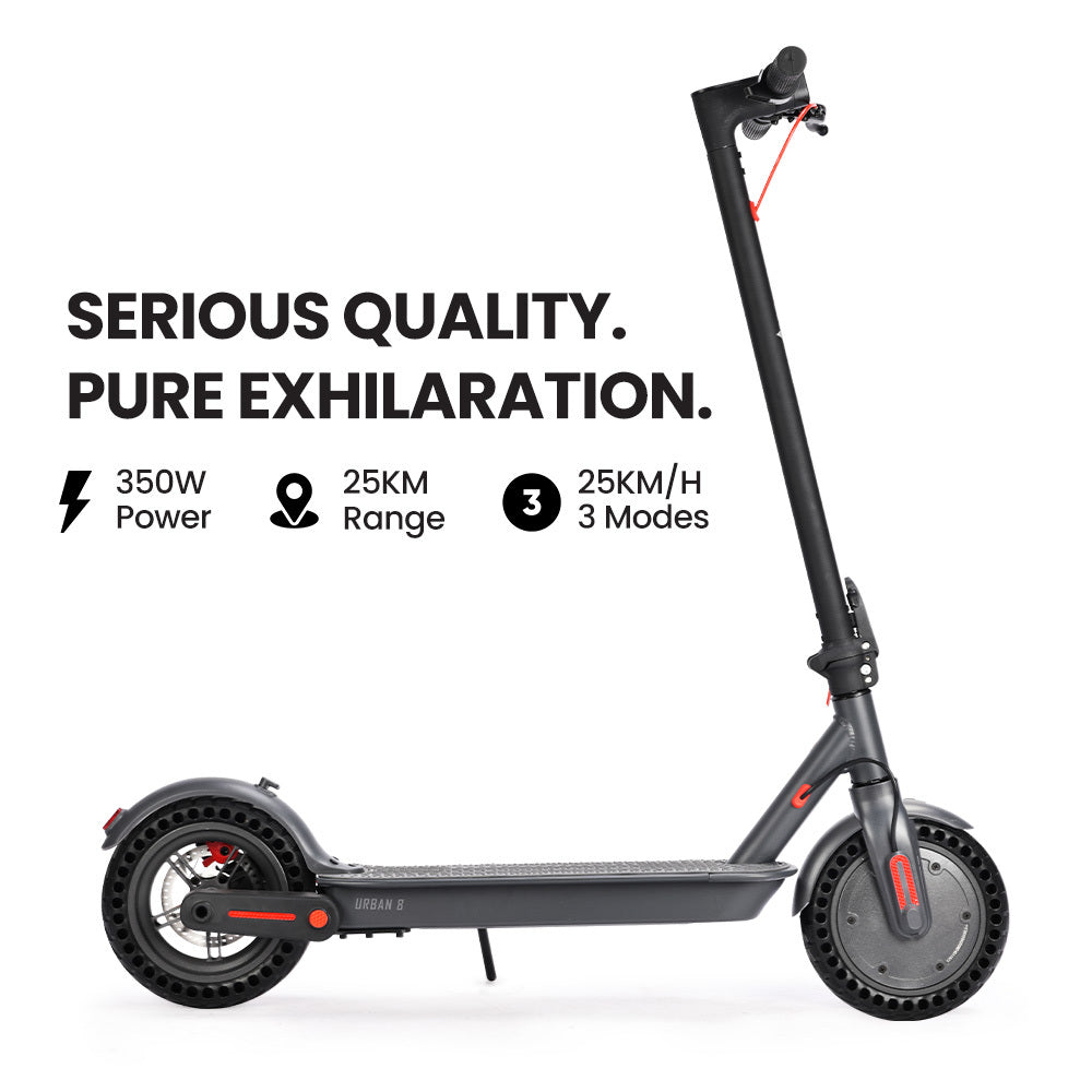 NNEMB Urban 8 Electric Scooter, Suspension, 25km Range, 8.5-Inch Wheels, Brushless Motor, Motorised Commuter eScooter for Adults, Grey-1