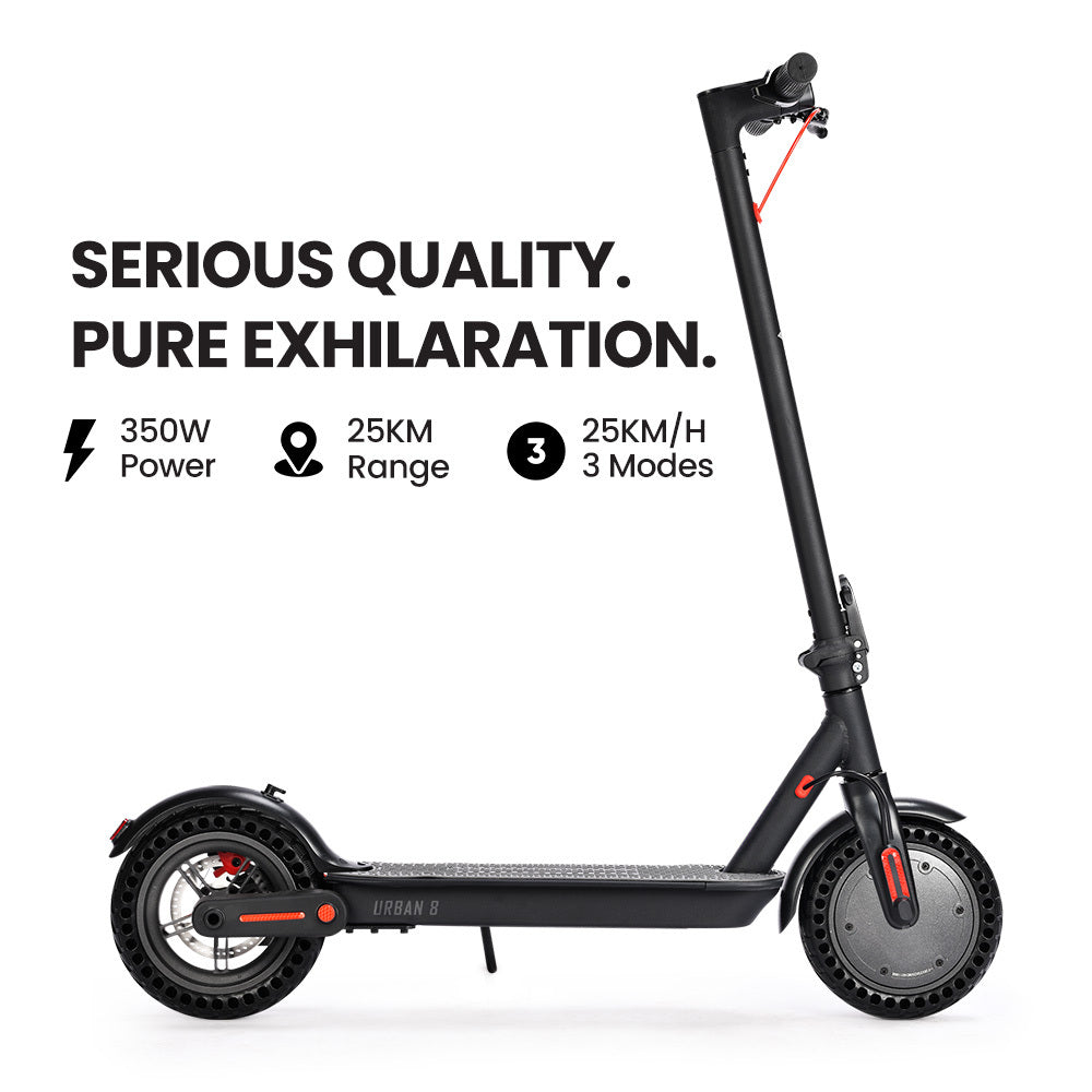 NNEMB Urban 8 Electric Scooter, Suspension, 25km Range, 8.5-Inch Wheels, Brushless Motor, Motorised Commuter eScooter for Adults, Black-1