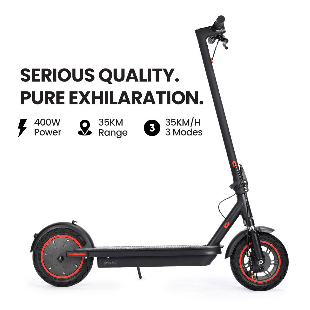 NNEMB Urban 10 Electric Scooter, 35km/h, Suspension, 35km Range, 10-Inch Wheels, Brushless Motor, Free APP, Motorised Commuter eScooter for Adults, Black-1
