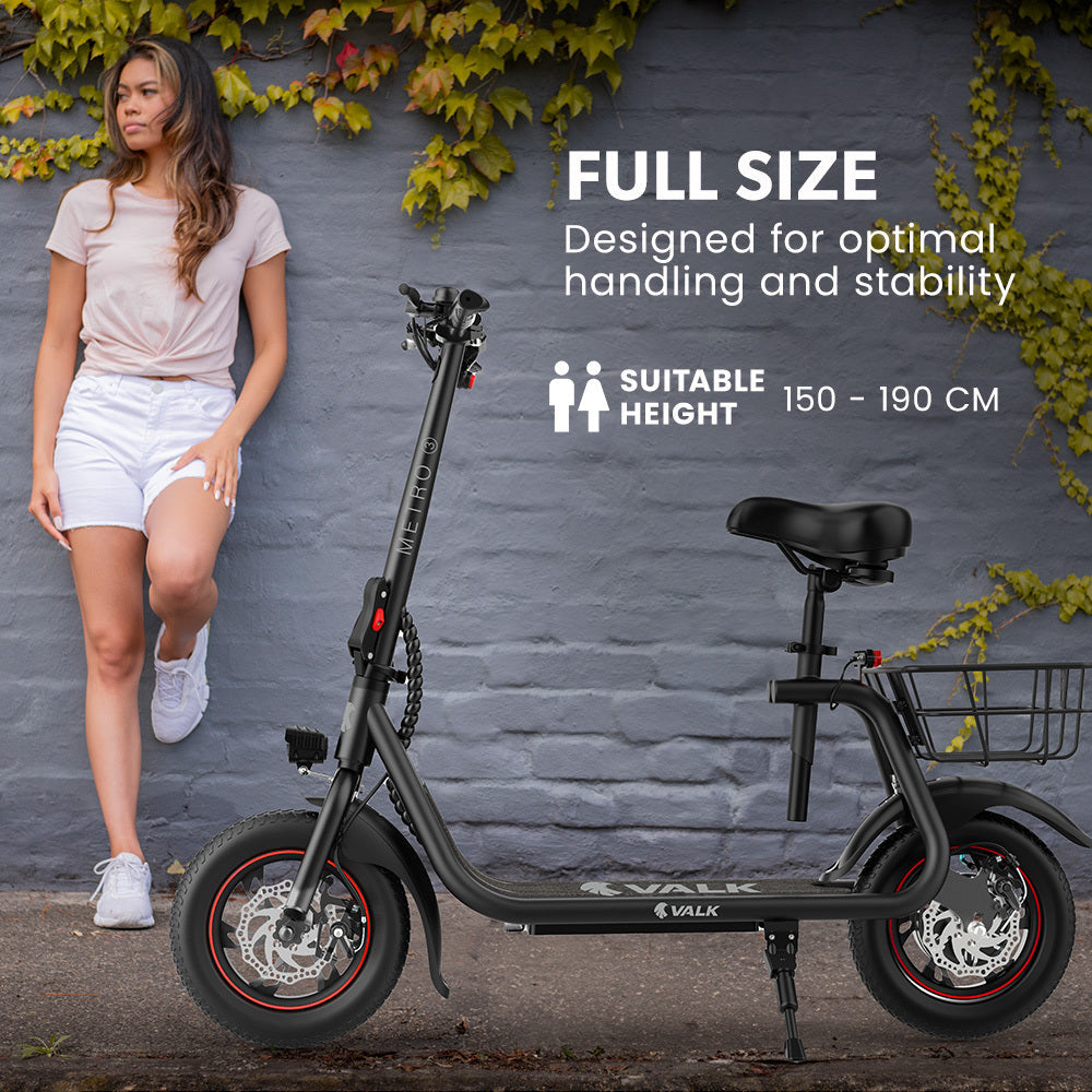 NNEMB Electric Scooter with Seat, Disc brakes, 12' Tyres, Motorised eScooter for Adults Teens Commuter-1