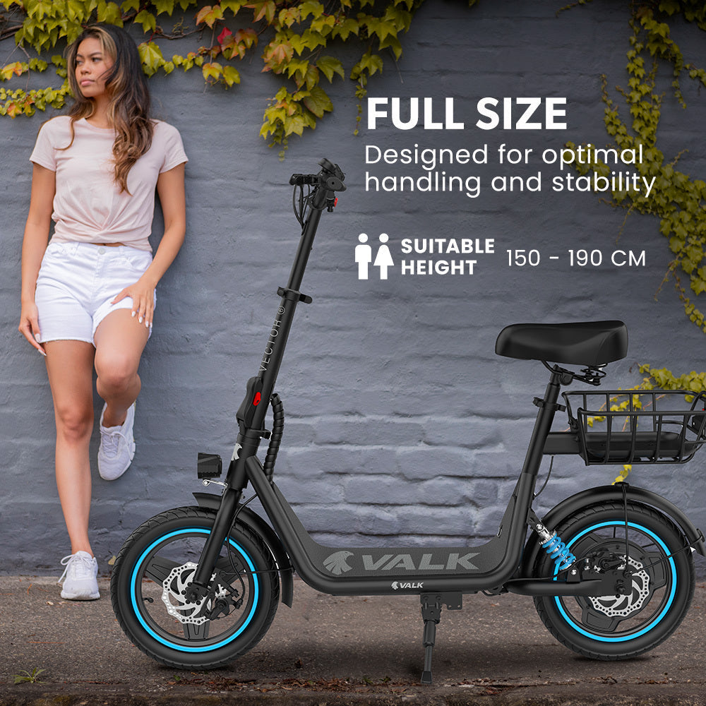 NNEMB Electric Scooter with Seat, 30km Range, Disc brakes, 14' Tyres, Motorised eScooter for Adults Teens Commuter-1