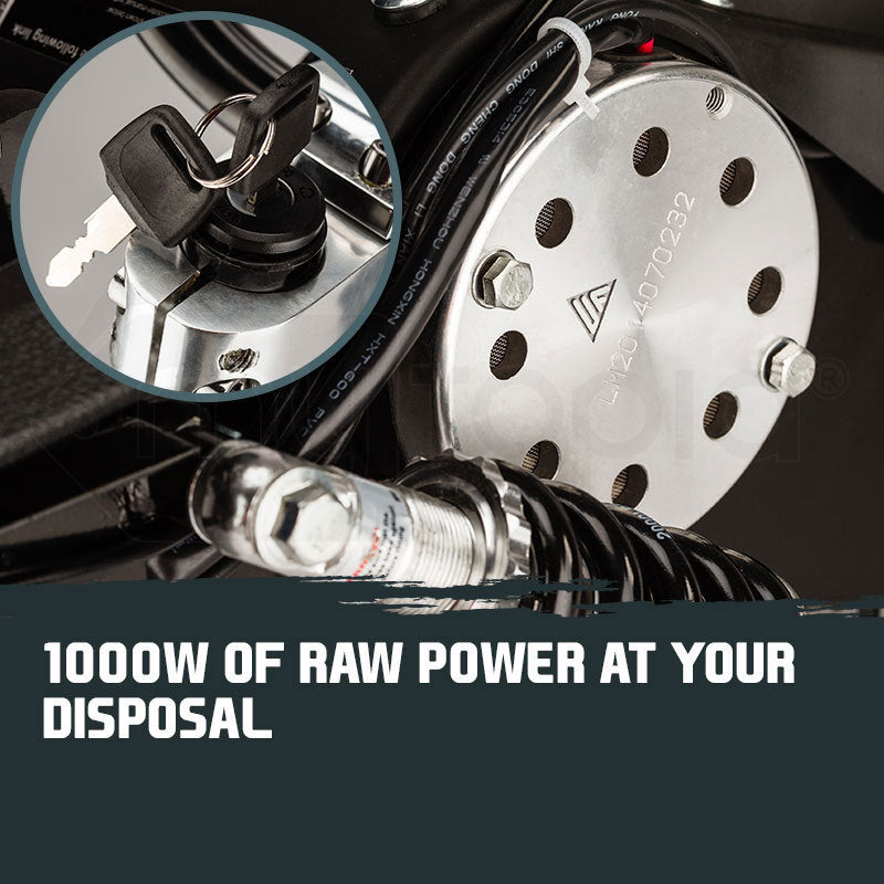 NNEMB Black 48V 1000W Turbo w/ LED Folding Electric Scooter For Adults-Stealth 1-6-1