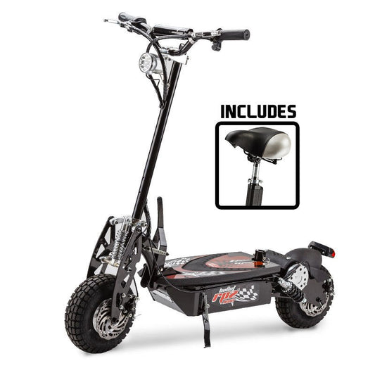 NNEMB Black/Red 48V 1000W Turbo w/ LED Folding Electric Scooter For Adults-RPZ1600-0