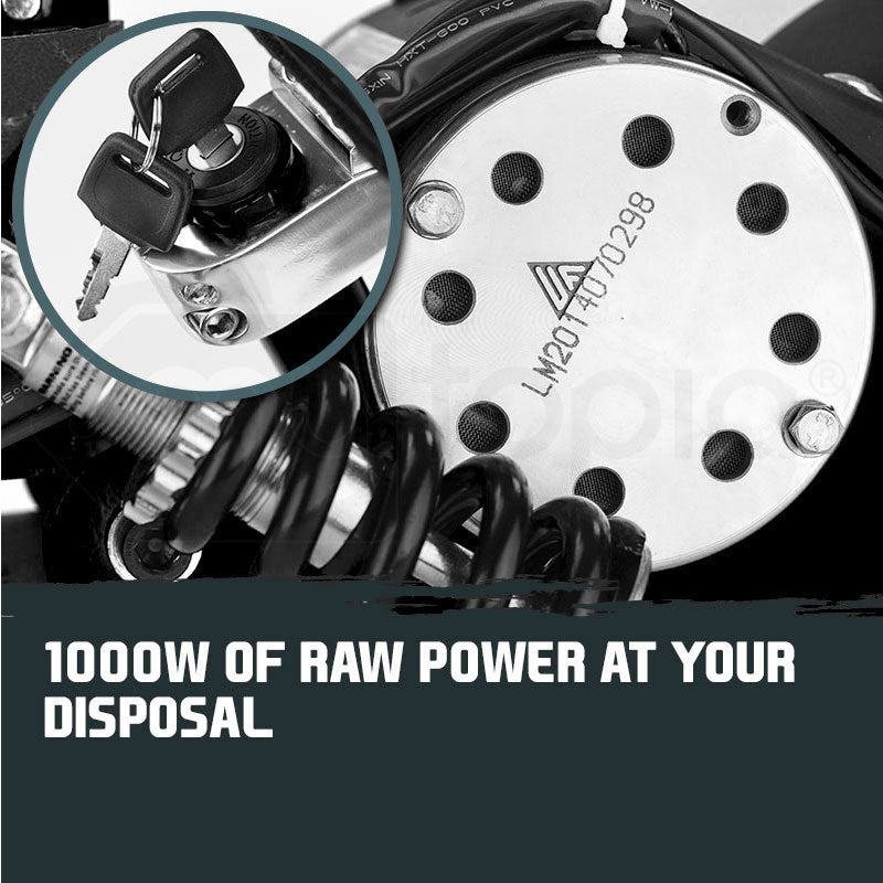 NNEMB Black/Red 48V 1000W Turbo w/ LED Folding Electric Scooter For Adults-RPZ1600-1