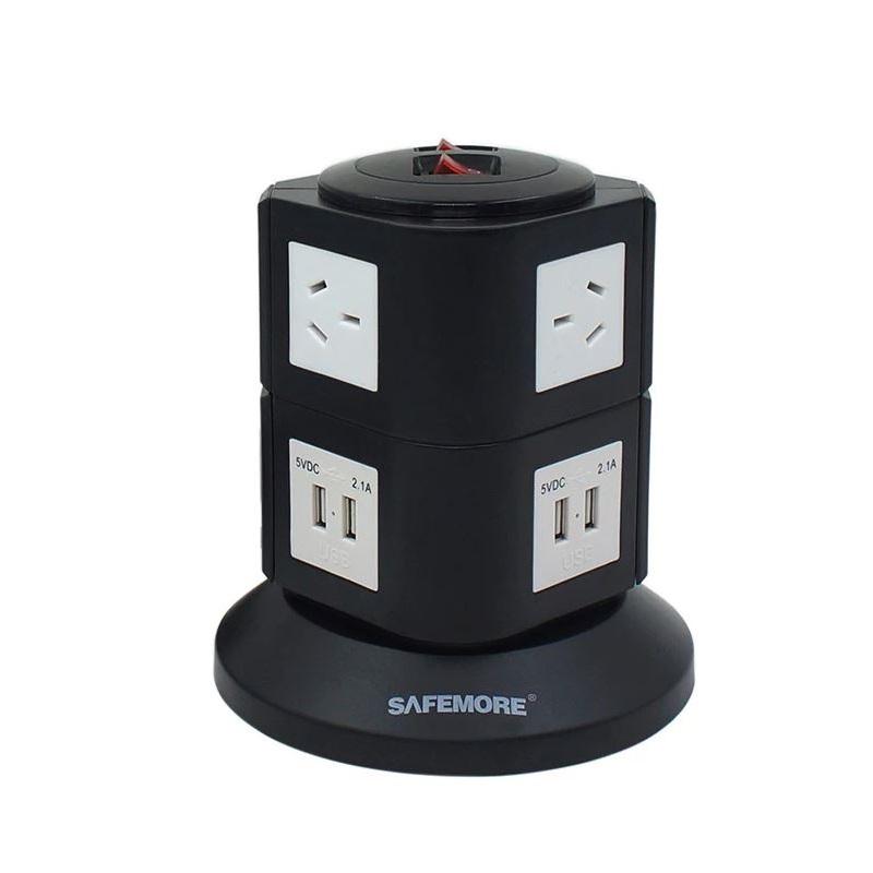 SAFEMORE 2 Level Power Stacker Power Board in Black and White