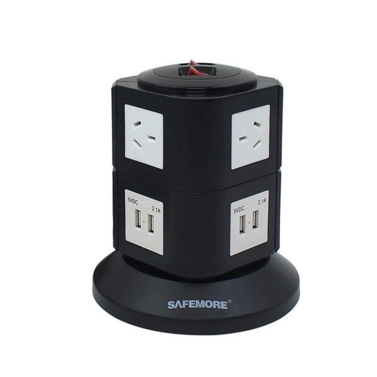 SAFEMORE 2 Level Power Stacker Power Board in Black and White