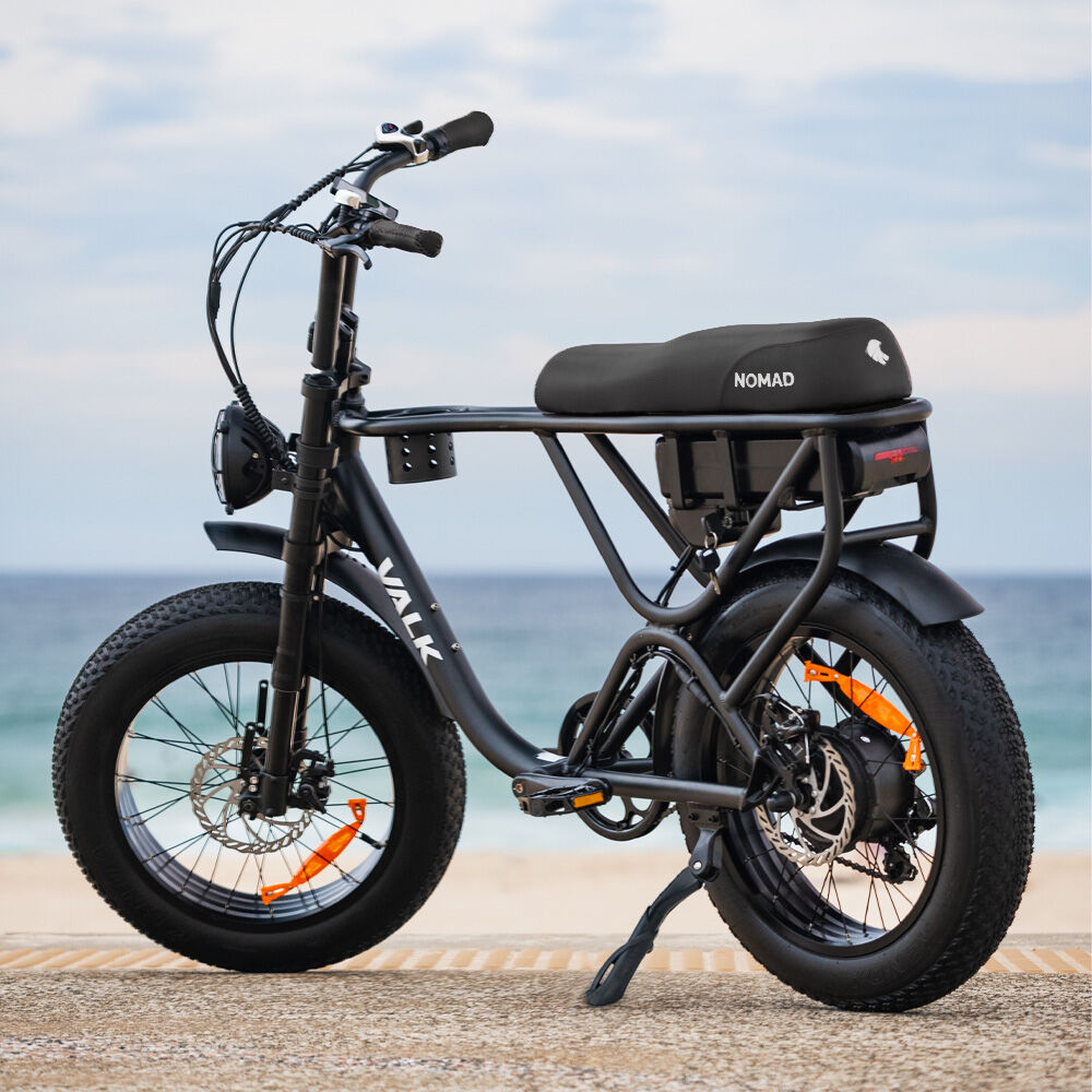 VALK Nomad Electric Fat Tyre Bike, 500W, 45km/hr, Throttle ebike, Disc Brakes, Shimano 7 spd, 20x4" Kenda Tyres, Suspension, Black-3