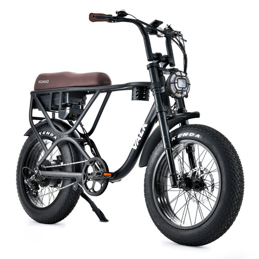 VALK Nomad Electric Fat Tyre Bike, 500W, 45km/hr, Throttle ebike, 20x4" Kenda Tyres, Shimano 7 spd, Suspension, Black-0