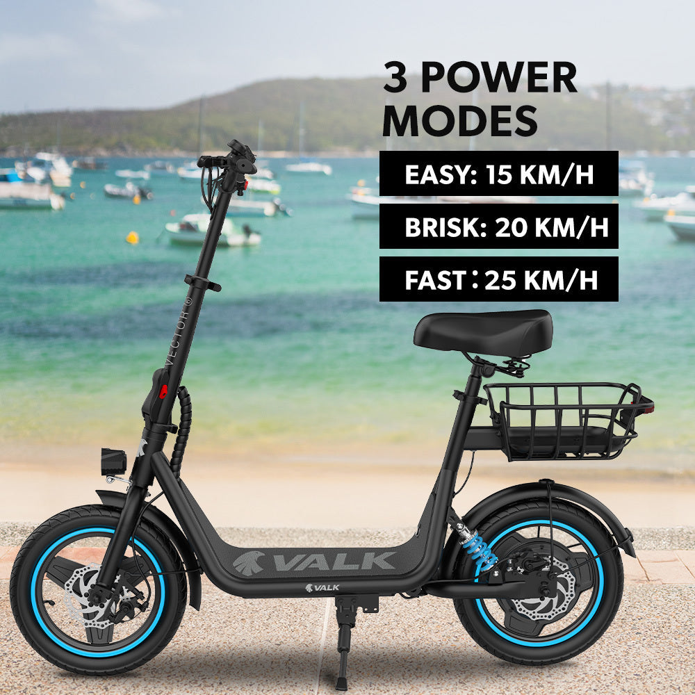 NNEDSZ VALK Electric Scooter with Seat, 30km Range, Disc brakes, 14" Tyres, Motorised eScooter for Adults Teens Commuter-3